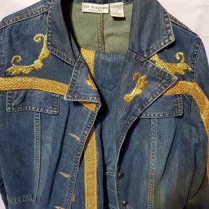 LEW MAGRAM Denim Embroidered Jeans and Shirt